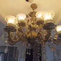 لوستر 6شاخه 12شعله. جنس برنج