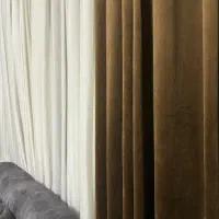 پرده قهوه ای و سفید|پرده، رانر، رومیزی|بندرعباس, |دیوار