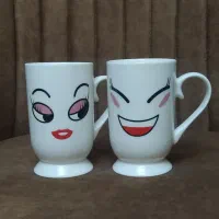 یک جفت لیوان ماگ سرامیکی کاپلی *نو*