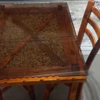 میز ناهاخوری دو نفره و جای سیب و پیازی چوبی|میز و صندلی غذاخوری|شهرکرد, |دیوار