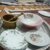 ظروف چینی قدیمی ساخت ژاپن و هاونگ برنجی