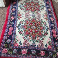 قالی کوچیک دستبافت با بند مرینوس ریز بافت|فرش|خورموج, |دیوار