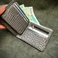 کیف پول جیبی چرم طبیعی گاوی دستدوز