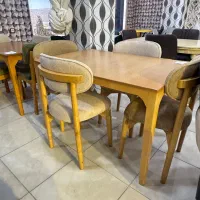 ناهارخوری گرد چوب راش رنگ انتخابی زرین7|میز و صندلی غذاخوری|یاسوج, |دیوار