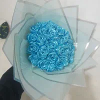 گل روبانی آبی|گل مصنوعی|زنجانرود, |دیوار