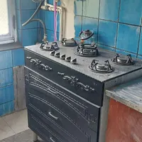 گاز ۵ شعله شیشه یی با کابینت