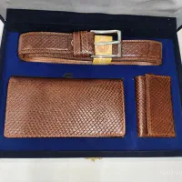 ست کمربند وکیف و جاکلیدی چرم طبیعی