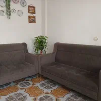 مبل ۵نفره پایه فلزی کاملا سالم رنگ طوسی فیلی|مبلمان خانگی و میز عسلی|رشت, ولکس|دیوار