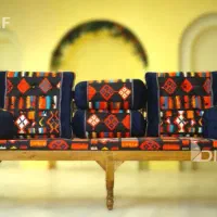 شاه نشین هفت تکه کنار مخمل طرح گبه