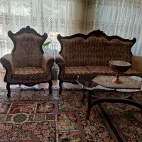 مبل استیل ۹ نفره با میزبزرگ و دو عدد میز کوچک