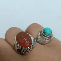 انگشتر عقیق یمن فیروزه نیشابور وعقیق یمن کهنه