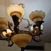 لوستر گل آفتابگردان زرد اُخرایی|لوستر و چراغ آویز|مشهد, کوثر|دیوار