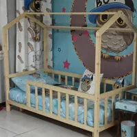 سرویس کامل سیسمونی تمام چوب تخت به سبک پینترست|تخت و صندلی بچه|مشهد, ده دی|دیوار