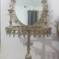 اینه وشمعدان برنز ساعت پلاستیک طرح برنز