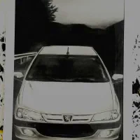 فروش نقاشی سیاه قلم طرح پژو قاب شده