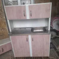 کابینت فلزی سینگ آبچکان وبغل کابینت و هود|آبچکان و نظمدهنده ظروف|اردبیل, |دیوار