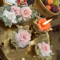 شمع گل دستساز و باکس چوبی بسیار فاخر و با کیفیت|صنایع دستی و سایر لوازم تزئینی|قم, بکایی|دیوار