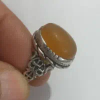 انگشترنقره ۹۲۵بانگین عقیق عسلی