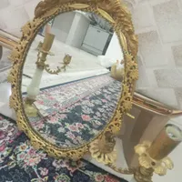 اینه شمعدان قدیمی برنجی|آینه|نسیم‌شهر, |دیوار