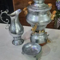 سماور گازی برند افسون بهمراه پارچ و کاسه