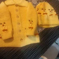 کت کاموایی وکلاه ست دخترانه یکسال تادونیم سال