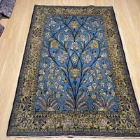 قالیچه انتیک شهرضا رنگ ابی