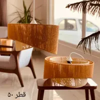 لوستر حصیری رافیا 8 شاخه فلزی دستساز
