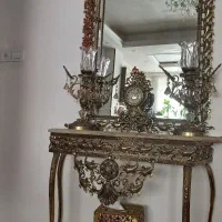 ایینه وشمعدان برنز