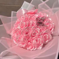 دسته گل روبانی
