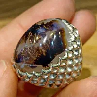 انگشتر عقیق شجر قواره دار سنگین