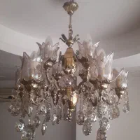 لوستر برنجی ۶ شاخه در حد نو