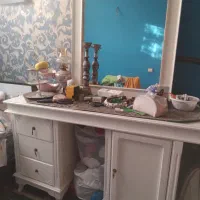 ایینه کنسول چوبی سفید|مبلمان خانگی و میز عسلی|قائمشهر, |دیوار