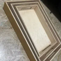 ۳ عدد سینی چوبی خام