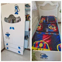 تخت یک نفره و کمد