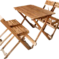 میز‌و صندلی چوبی تاشو