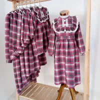 پیراهن چهارخونه پشمی زمستانه دخترانه