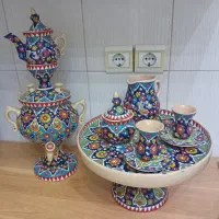 سماور سفالی میناکاری شده