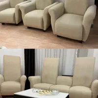 مبل ۷نفره کرم رنگ کاملا سالم و تمیز در حد نوبامیز