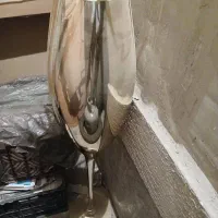 گلدان پایه بلند بلور طلایی