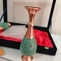 یک جفت گلدان فیروزه کوب، ارتفاع 30سانتیمتر
