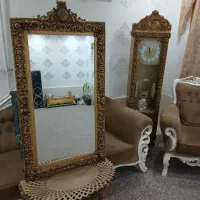 سلام ساعت آنتیک وآیینه کنسول شیک بشرط سالم