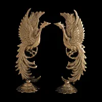 مجسمه سیمرغ برنجی برنز جفت