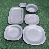 سرویس ملامین رنگ طوسی 4گوش قیمت قبل