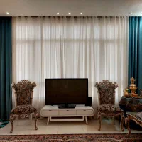 پارتیشن،پرده و میز تلویزیون|میز تلویزیون|قم, مسجد امام حسن|دیوار