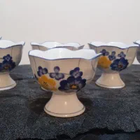 ظروف گل پنبه ای قدیمی شش عدد آنتیک