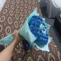 دسته گل مصنوعی آبی بزرگ|گل مصنوعی|گرگان, |دیوار