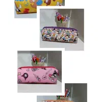 کیف و جا مدادی چرم طرح دار فانتزی