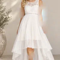 پیراهن مجلسی حریر سفید استردار سایز M