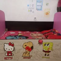 تخت کودک دخترانه سالم و شیک با تشک طبی فنری رویال