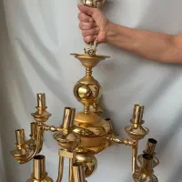 لوستر کلاسیک برنجی با آبکاری طلا